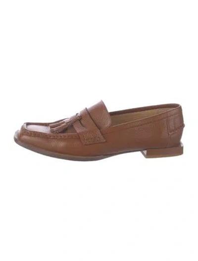 Pre-owned Chelsea Paris Leather Loafers In Brown