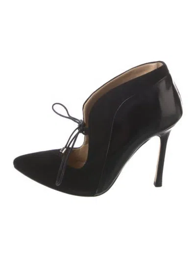 Pre-owned Chelsea Paris Suede Pumps In Black