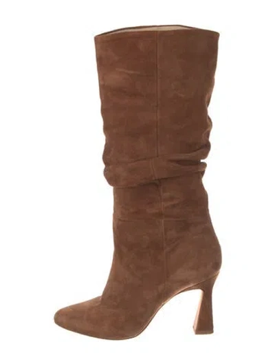 Pre-owned Chelsea Paris Suede Slouch Boots In Brown