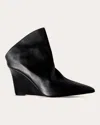 Chelsea Paris Women's Jarvis Leather Wedge Slingback Bootie In Black