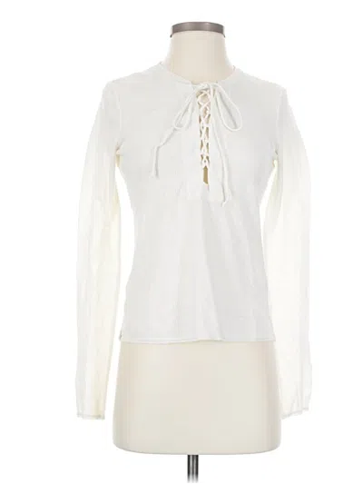 Pre-owned Chelsea Sky Long Sleeve Polo Shirt In White