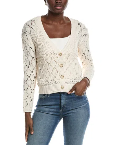 Chelsea & Theodore Pointelle Cardigan In White