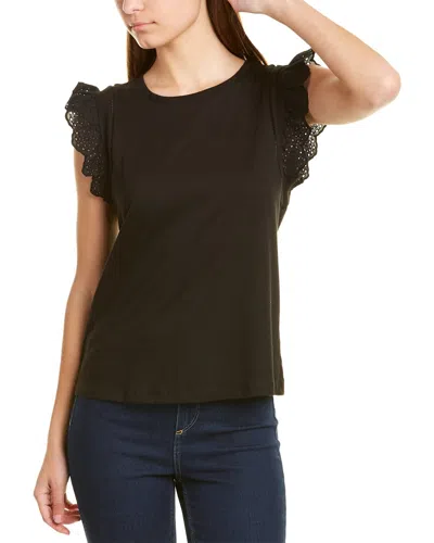 Chelsea & Theodore Lace Top In Black