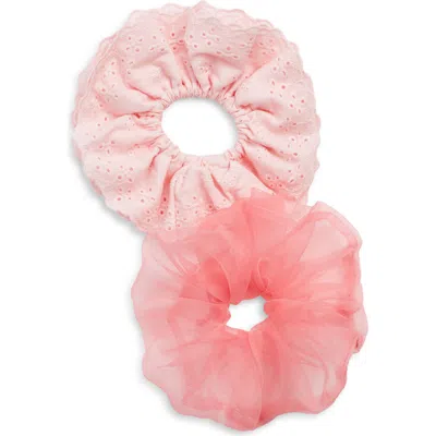Chelsea28 2-pack Eyelet Scrunchies In Pink