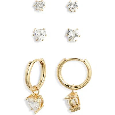 Chelsea28 3-pack Cubic Zirconia Earrings In Gold