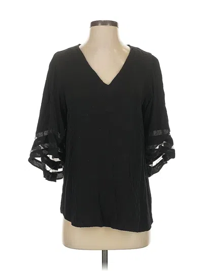 Pre-owned Chelsea28 3/4 Sleeve Blouse In Black