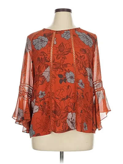 Pre-owned Chelsea28 3/4 Sleeve Blouse In Orange