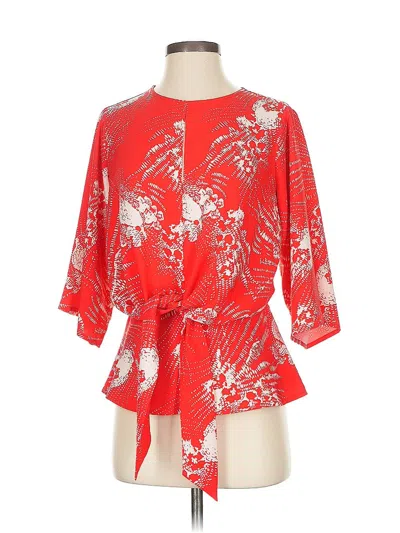 Pre-owned Chelsea28 3/4 Sleeve Blouse In Red