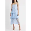 Chelsea28 3d Floral Embroidered Lace Midi Cocktail Dress In Blue