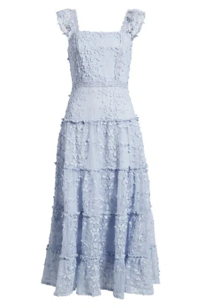 Chelsea28 3d Floral Lace Tiered Maxi Dress In Blue