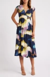 Chelsea28 Abstract Print Midi Dress In Navy Multi