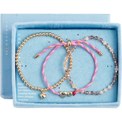 Chelsea28 Assorted 3-pack Beaded Bracelets In Gold
