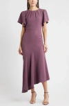 Chelsea28 Asymmetric Crepe Maxi Dress In Purple