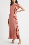 Chelsea28 Asymmetric Ruffle A-line Dress In Pink