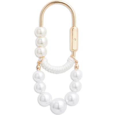 Chelsea28 Beaded Faux Pearl Carabiner Bag Charm In Gold