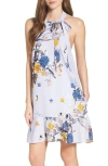 Chelsea28 Bow A-line Dress In Purple Puff Noveau Botanical