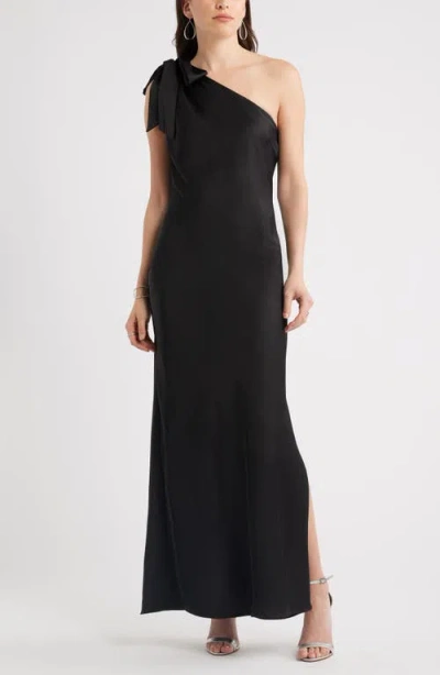 Chelsea28 Bow One-shoulder Maxi Dress In Black