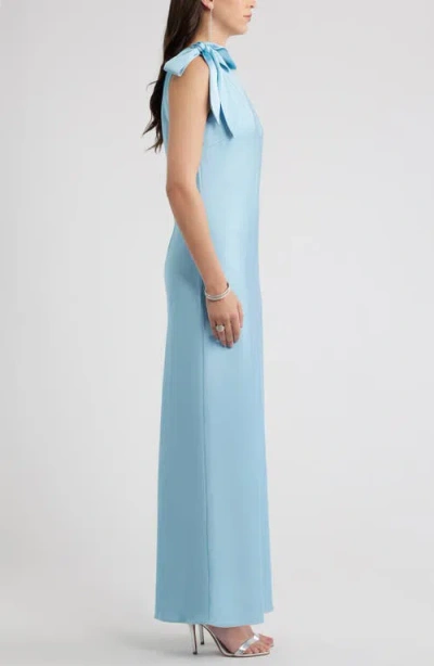 Chelsea28 Bow One-shoulder Maxi Dress In Blue