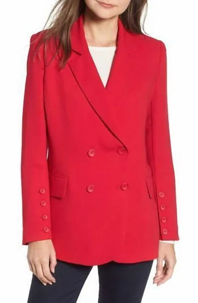 Chelsea28 Button Detail Double Breasted Blazer In Red