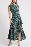 Chelsea28 Cascading Off The Shoulder Evening Dress In Multi