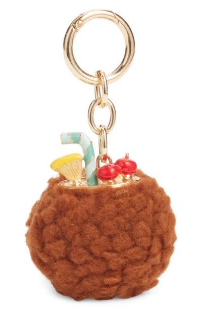 Chelsea28 Coconut Bouclé Bag Charm In Gold