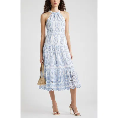 Chelsea28 Cotton Eyelet Tiered Dress In Multi