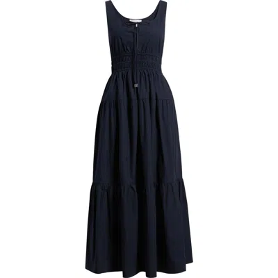 Chelsea28 Cotton Poplin Tiered Maxi Sundress In Blue