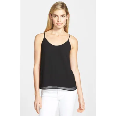 Chelsea28 Crinkled Split Back Top In Black