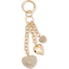 Chelsea28 Crystal Heart Bag Charm In Gold