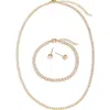 Chelsea28 Cubic Zirconia Tennis Necklace, Bracelet & Earring Set In Gold