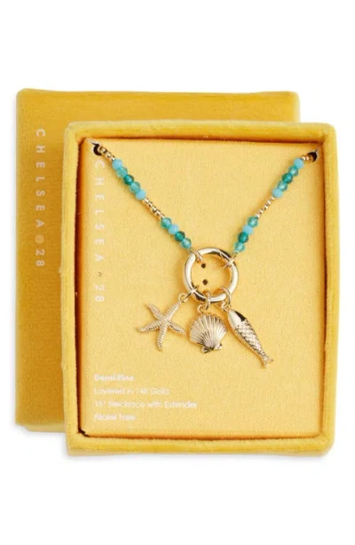 Chelsea28 Demi Fine Bead Fish Charm Necklace In Gold