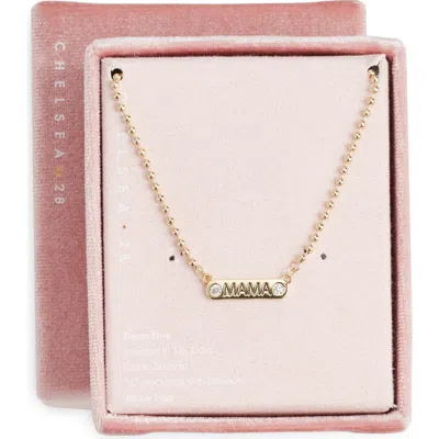 Chelsea28 Demi Fine Cubic Zirconia Mama Pendant Necklace In Orange