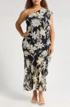 Chelsea28 Drape Ruffle One-shoulder Maxi Dress