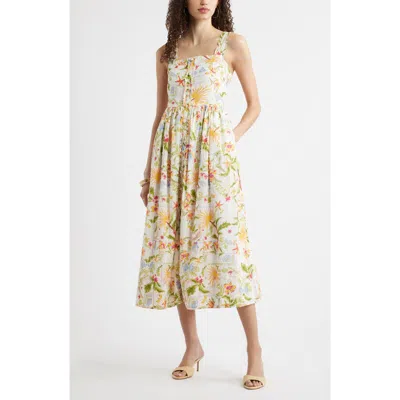 Chelsea28 Embroidered Print Sleeveless Midi Dress In Multi
