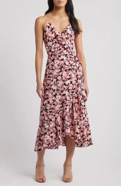 Chelsea28 Faux Wrap Midi Dress In Black