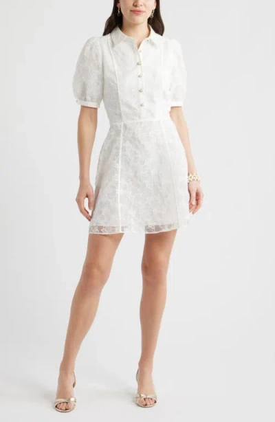 Chelsea28 Floral Embroidered Puff Sleeve Minidress In Multi