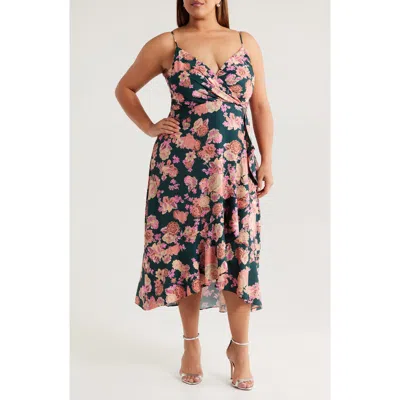 Chelsea28 Floral Faux Wrap Midi Dress