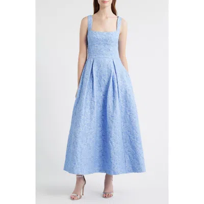 Chelsea28 Floral Jacquard Gown In Blue