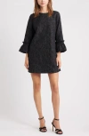 Chelsea28 Floral Jacquard Shift Minidress In Black