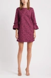 Chelsea28 Floral Jacquard Shift Minidress In Purple