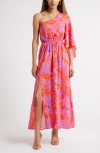 Chelsea28 Floral One-shoulder Maxi Dress In Pink
