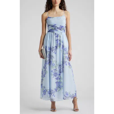 Chelsea28 Floral Organza Party Dress In Blue