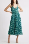 Chelsea28 Floral Pleated Sundress In Green