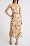Chelsea28 Floral Pleated Sundress In Orange-black Artful Abstract