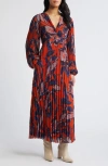 CHELSEA28 CHELSEA28 FLORAL PRINT PLEATED LONG SLEEVE DRESS