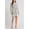 Chelsea28 Floral Ruffle Trim Long Sleeve Chiffon Minidress In Multi