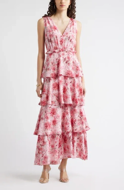 Chelsea28 Floral Tiered Maxi Dress In Pink