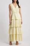 Chelsea28 Floral Tiered Maxi Dress In Yellow Pastel