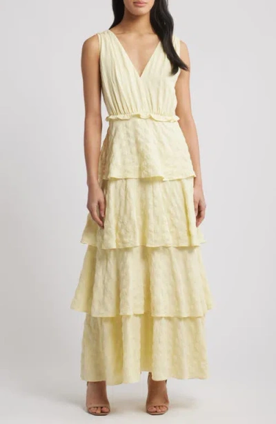 Chelsea28 Floral Tiered Maxi Dress In Yellow Pastel