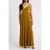 Chelsea28 Flower Camisole Velvet Gown In Yellow Celery